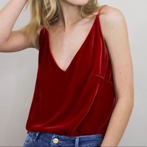 L'AGENCE Red Camisole Top